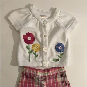 JANIE AND JACK Capris+GYMBOREE 3-6 Mo Cardigan Set
